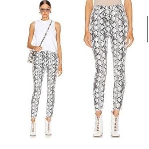 Frame Ali Cigarette High Rise Jeans in snake print